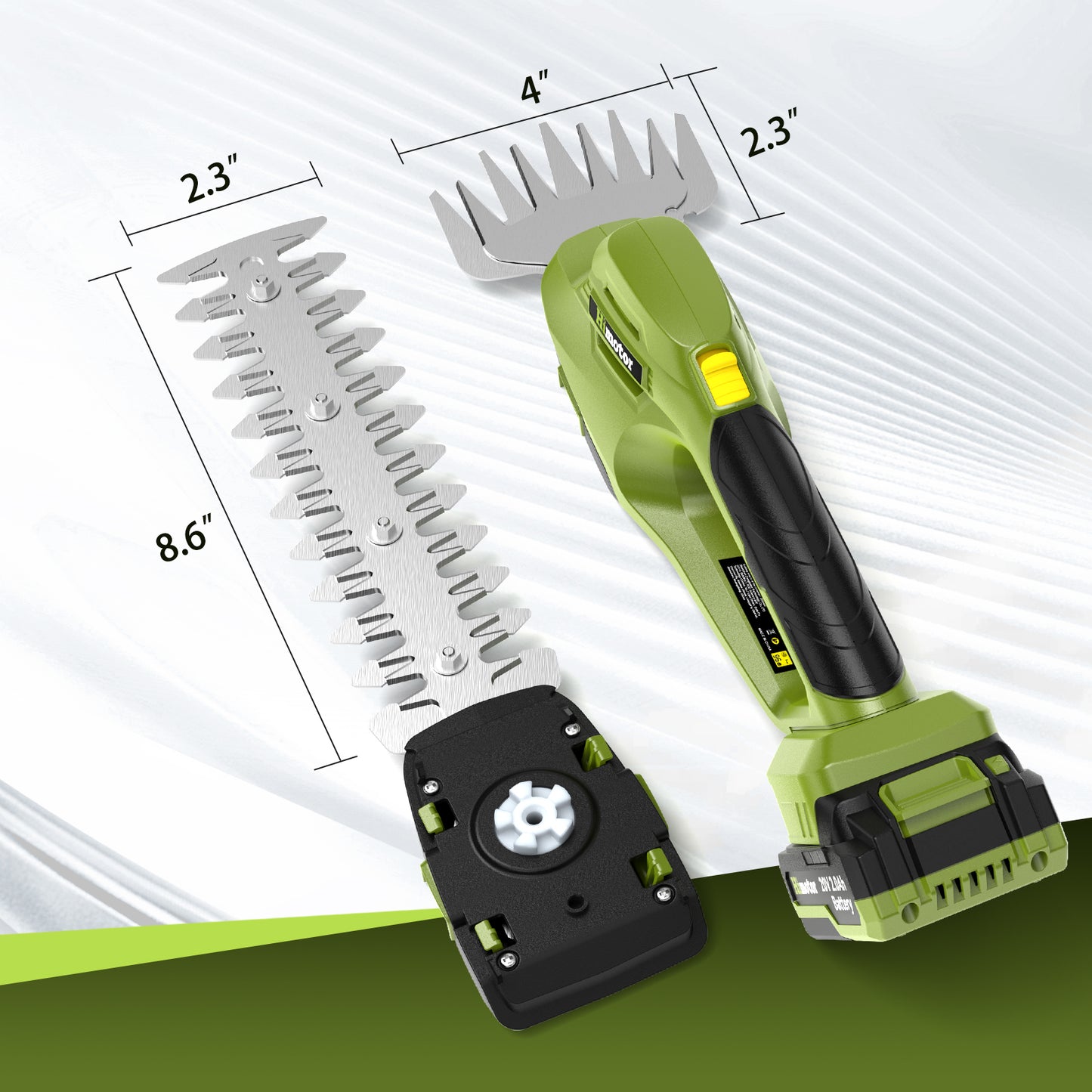 Cordless 2-in-1 Hedge Trimmer - With 20v Battery*2 And Charger, Grass Shears, Battery Powered Hedge Trimmer For Grass Pruning, Bush Trimming