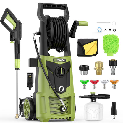 Electric Pressure Washer - Foam Cannon Included, Car Wash Machine with Wash Mitt, For Deck, Driveway, Patio