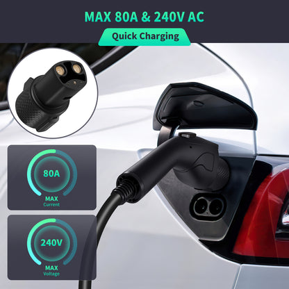 SEA J1772 to Tesla Charge Adapter - MAX 80A 240V, Tesla Charger Adapter - Compatible with All Tesla Model, Safety Certification